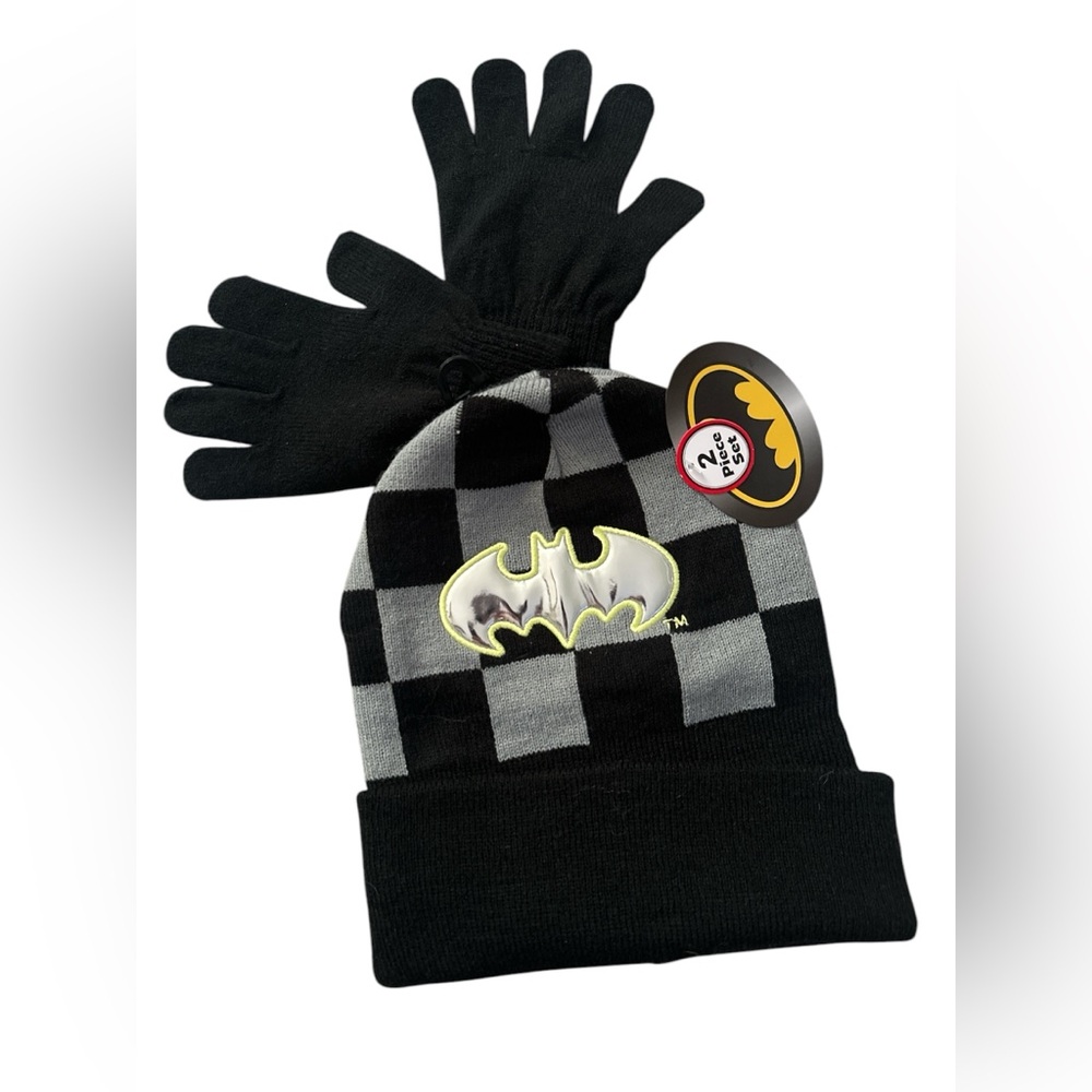 Batman DC Comics 2Pcs  Hat and Gloves Set Kids One Size Fits Most Brand New